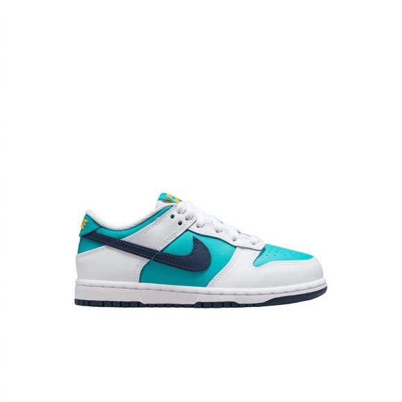 NEW NIKE kids' dunk low shoes in dusty cactus/thunder blue/white - Picture 1 of 2